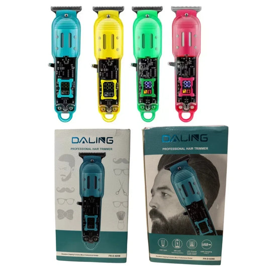 Daling Transparent LCD Electric Hair Trimmer | USB Rechargeable | Professional Grooming | FR-D-8268