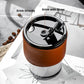 Bamboo Joint Glass Cup with Lid & Straw | 13oz Can-Shaped Tumbler with Leather Sleeve