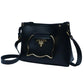 Black Elegant Cat Handle Handbag for Girls & Ladies | Stylish Shoulder & Crossbody Bag with Gold Accents | Adjustable Strap