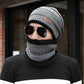 Winter Wool Cap with Neck Warmer Set | Thermal Beanie & Scarf Combo for Men and Women |  Gray